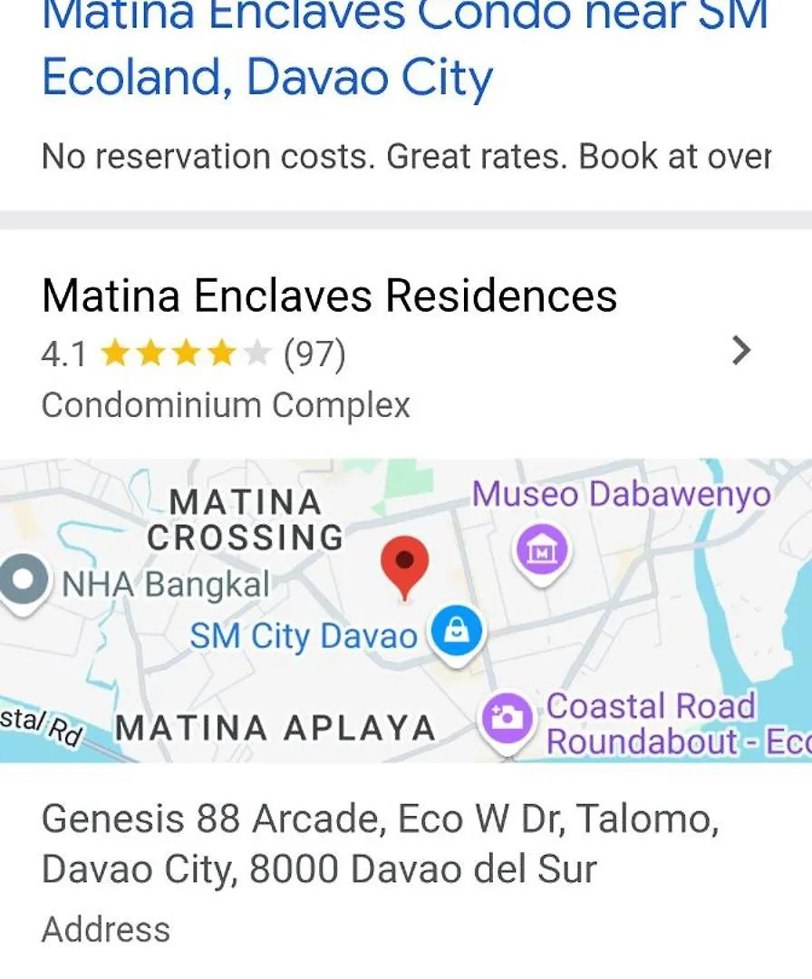 2Bedrooms 2Toilet& Bath Matina Enclaves Condo Davao 0*,